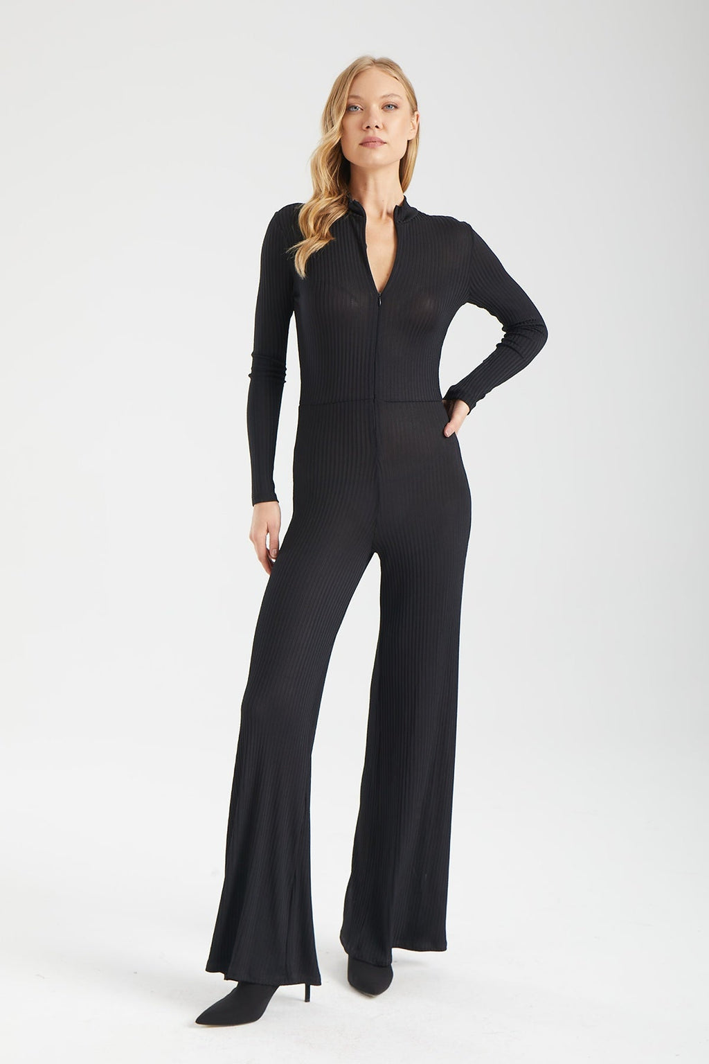 Kadın siyah tulum – COMET Fermuarlı Tulum | IMBUE color:siyah