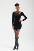 Kadın siyah elbise – VEGA Asimetrik Cut-Out Elbise | IMBUE color:siyah
