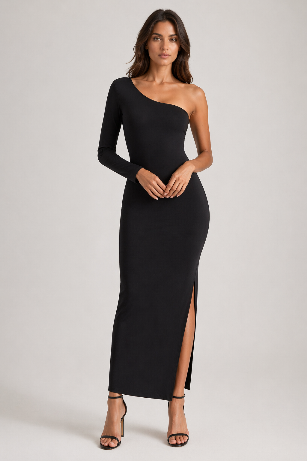 ASYM Asimetrik Tek Kol Maxi Elbise